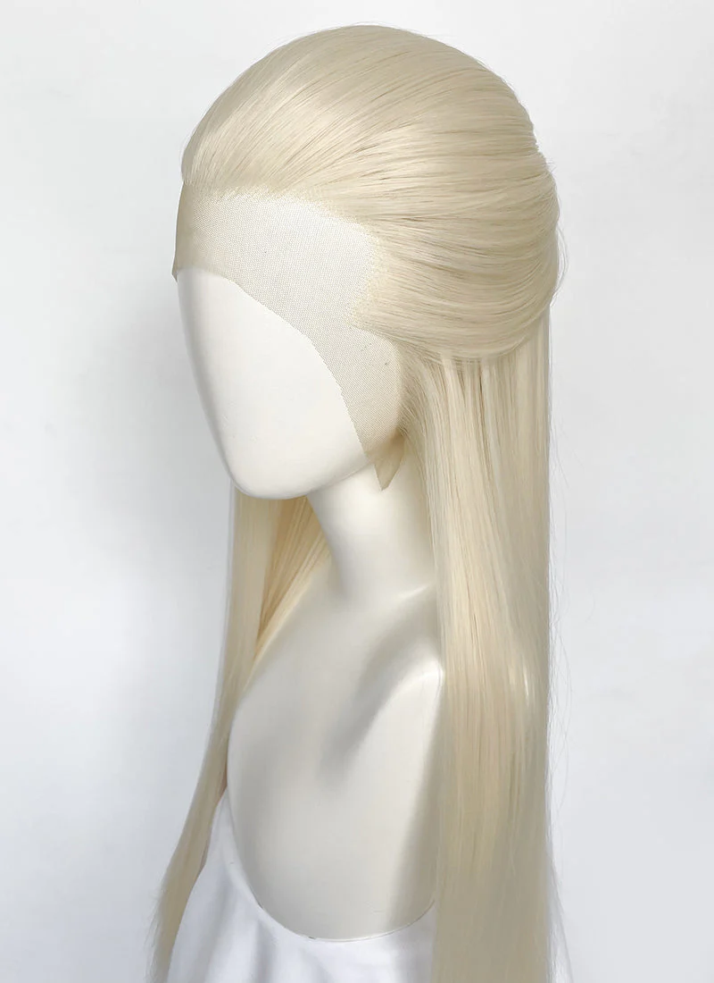 Platinum Blonde Straight Lace Front Synthetic Men's Wig LF3270F - Image 2