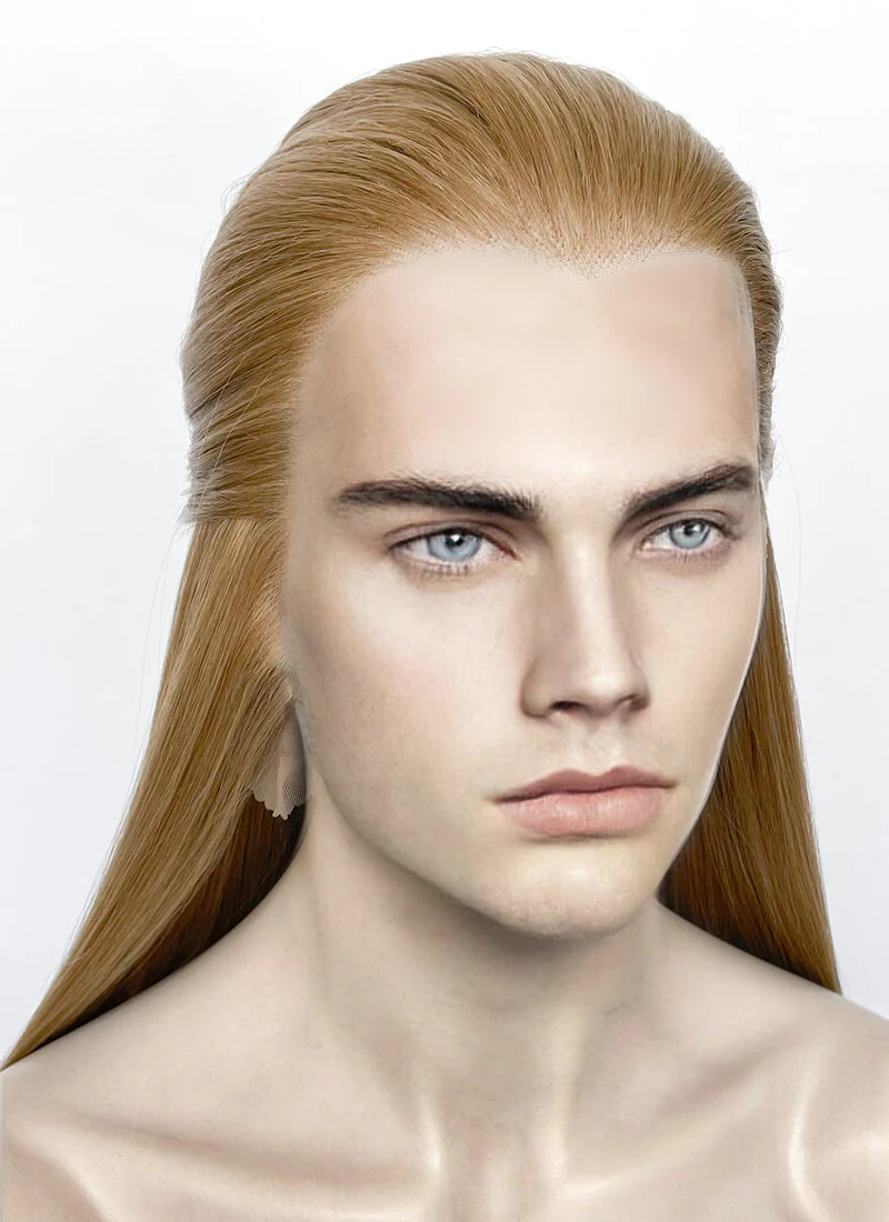 Medium Blonde Straight Lace Front Synthetic Men's Wig LF3270G - Image 10