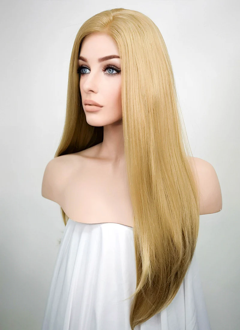 Straight Medium Blonde Lace Front Synthetic Wig LF331 - Image 3