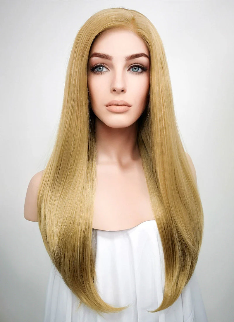 Straight Medium Blonde Lace Front Synthetic Wig LF331 - Image 4