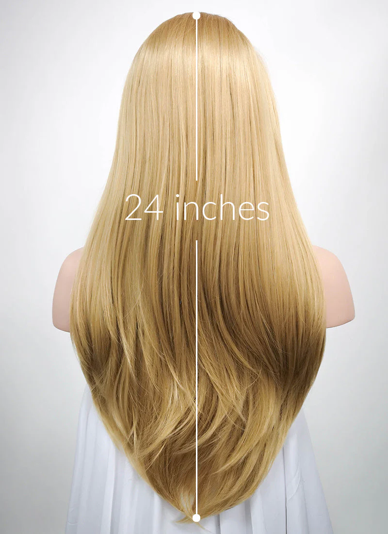 Straight Medium Blonde Lace Front Synthetic Wig LF331 - Image 5