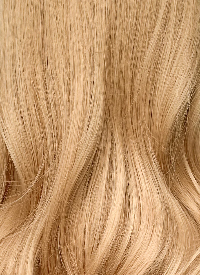 Golden Blonde Curtain Bangs Wavy Lace Front Synthetic Hair Wig LF3341 - Image 7