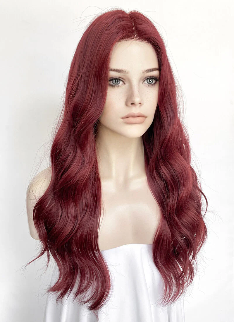 Burgundy Red Wavy Lace Front Synthetic Hair Wig LF3353 - Image 3