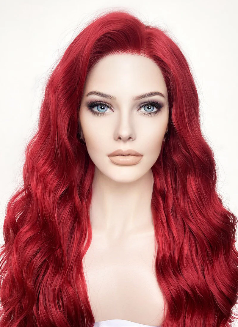 Wavy Red Lace Front Synthetic Wig LF355 - Image 3