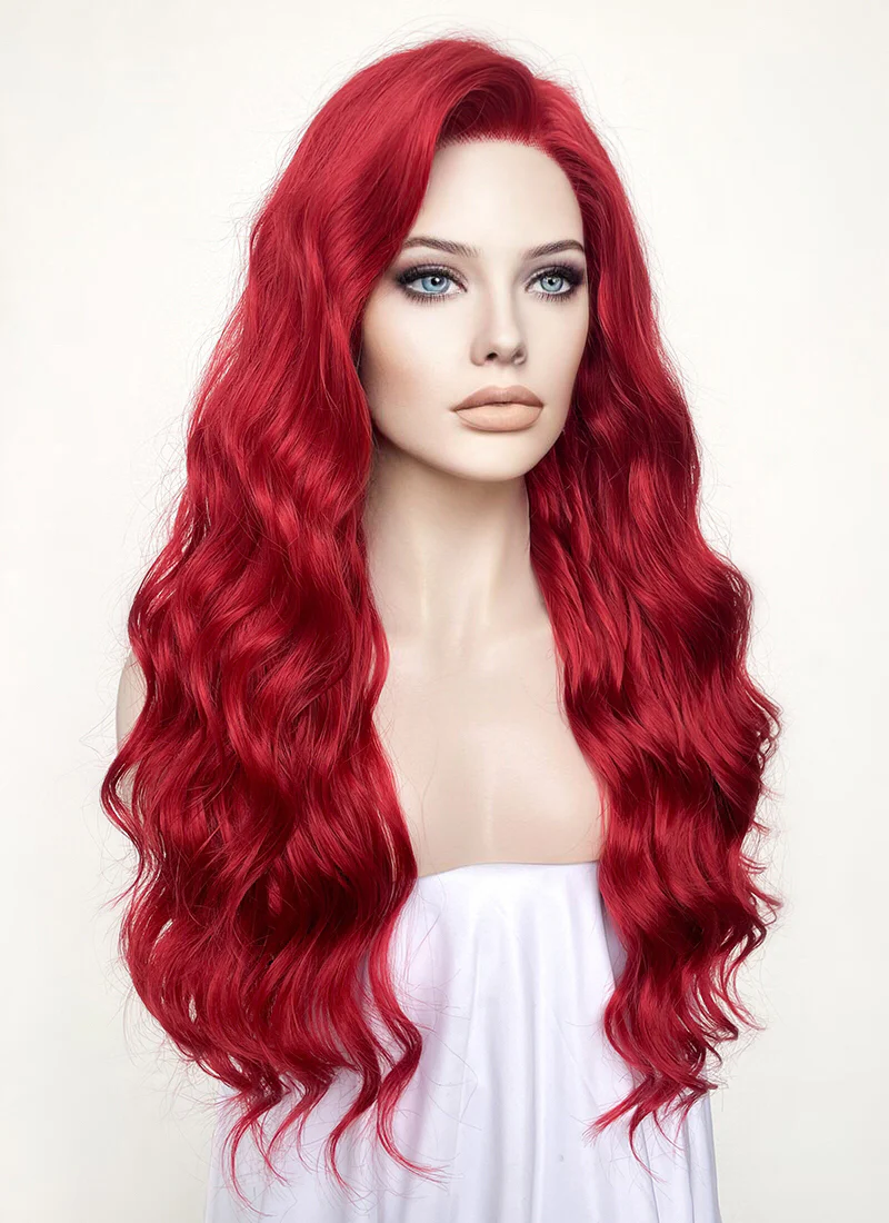 Wavy Red Lace Front Synthetic Wig LF355 - Image 5