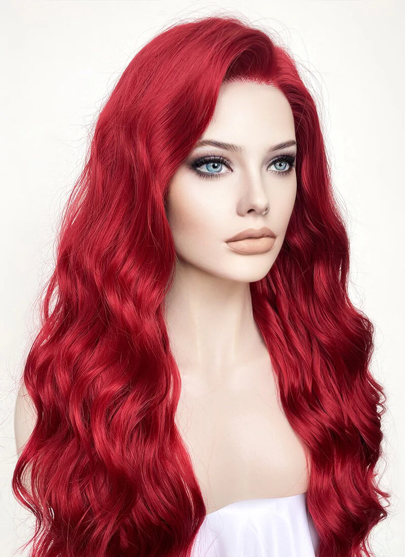Wavy Red Lace Front Synthetic Wig LF355 - Image 6