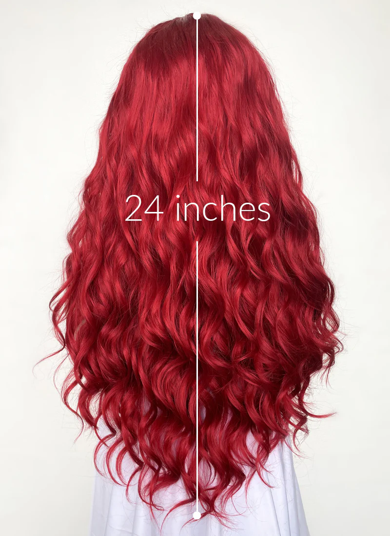 Wavy Red Lace Front Synthetic Wig LF355 - Image 9