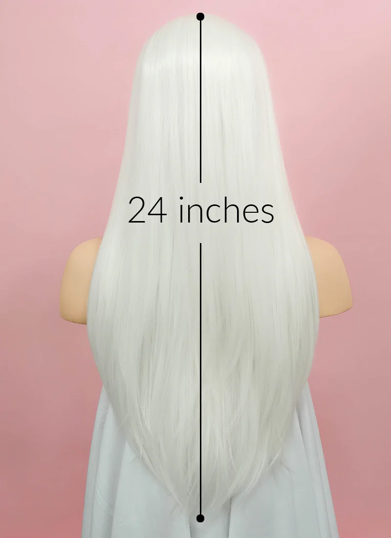 Straight White Lace Front Synthetic Wig LF387 - Image 7