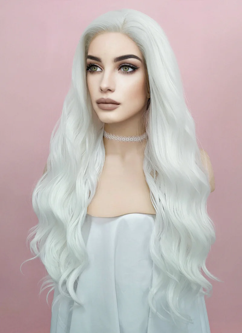 Wavy White Lace Front Synthetic Wig LF388 - Image 6