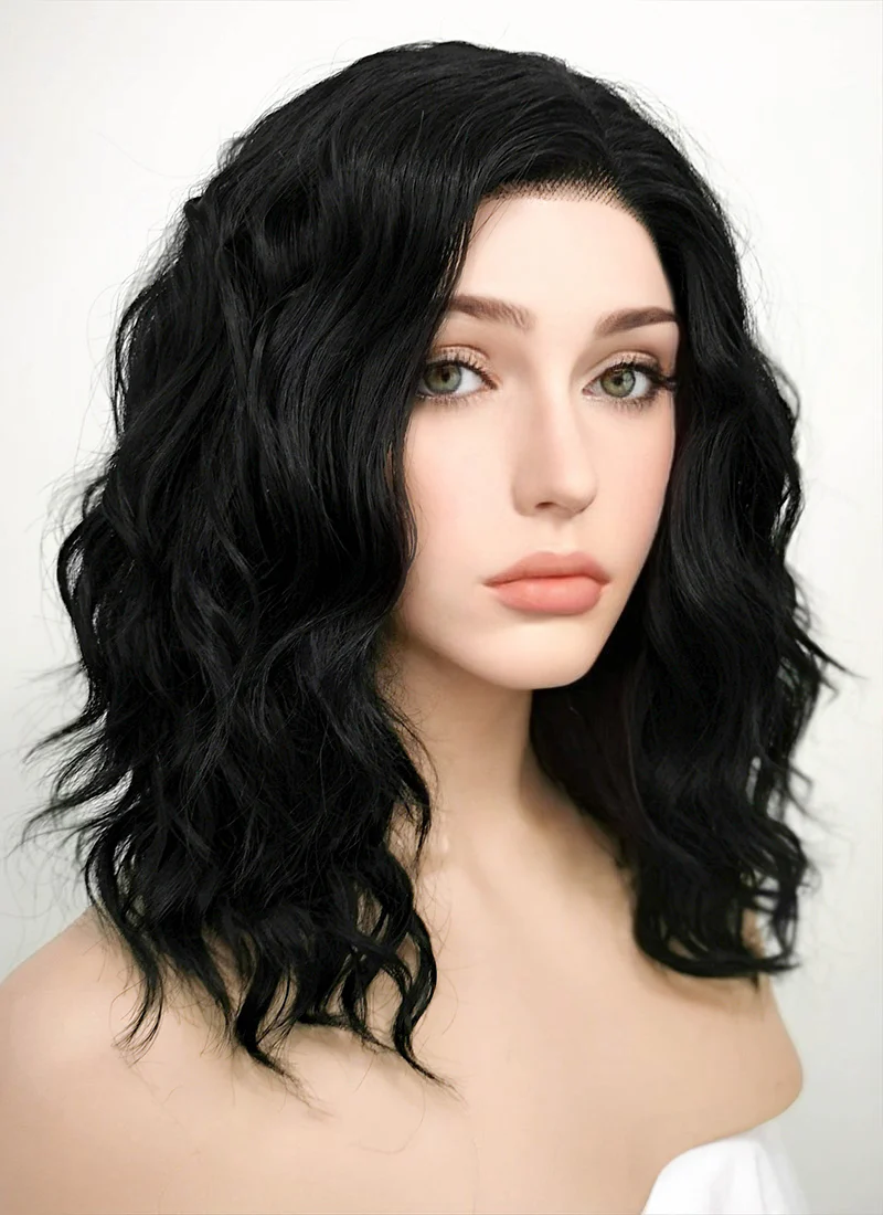 Black Wavy Lace Front Synthetic Wig LF406 - Image 3