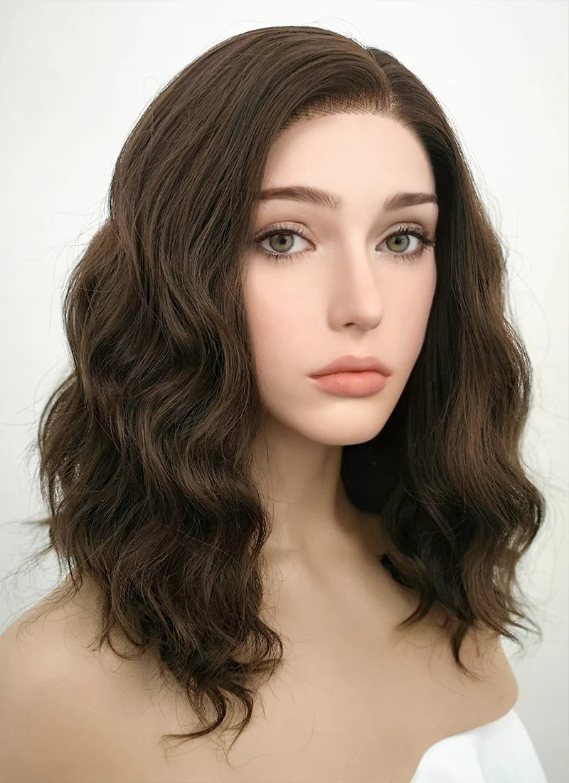 Brunette Wavy Lace Front Synthetic Wig LF407 - Image 3