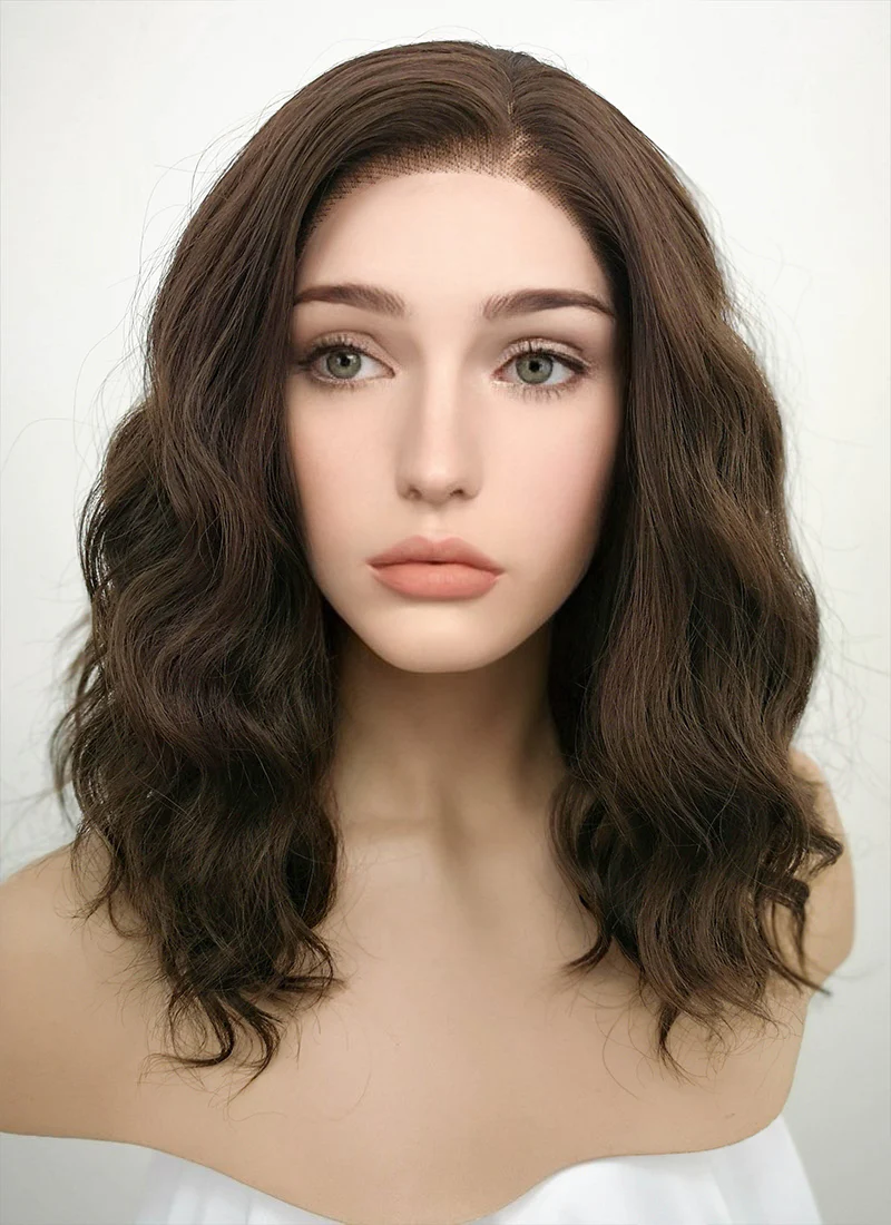 Brunette Wavy Lace Front Synthetic Wig LF407 - Image 5