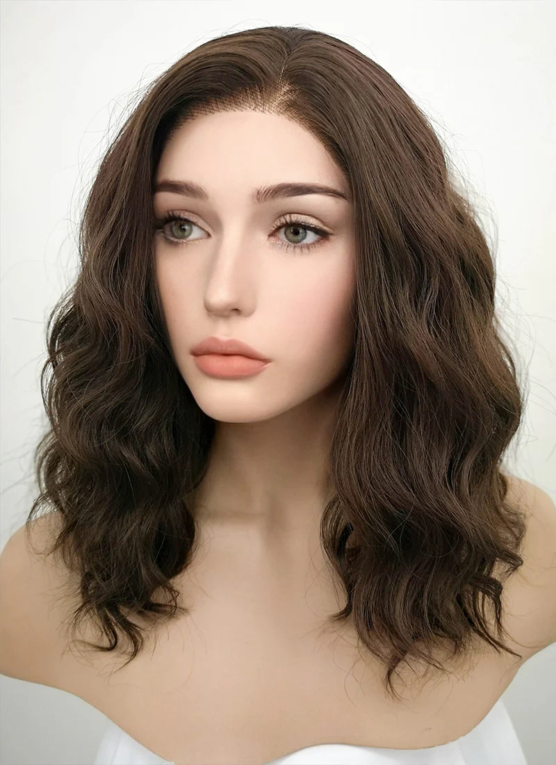 Brunette Wavy Lace Front Synthetic Wig LF407 - Image 6