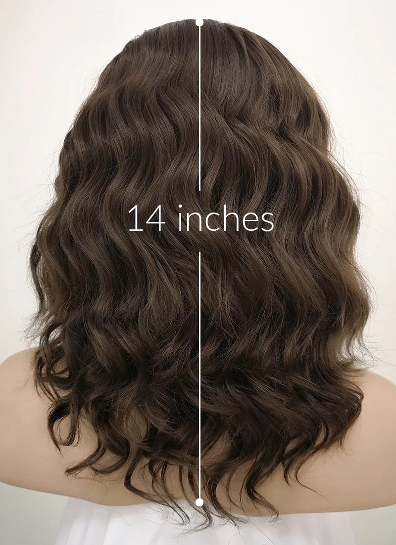 Brunette Wavy Lace Front Synthetic Wig LF407 - Image 7