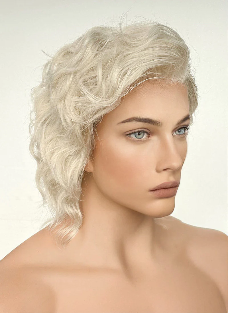 Light Ash Blonde Wavy Lace Front Synthetic Men's Wig LF407E - Image 3
