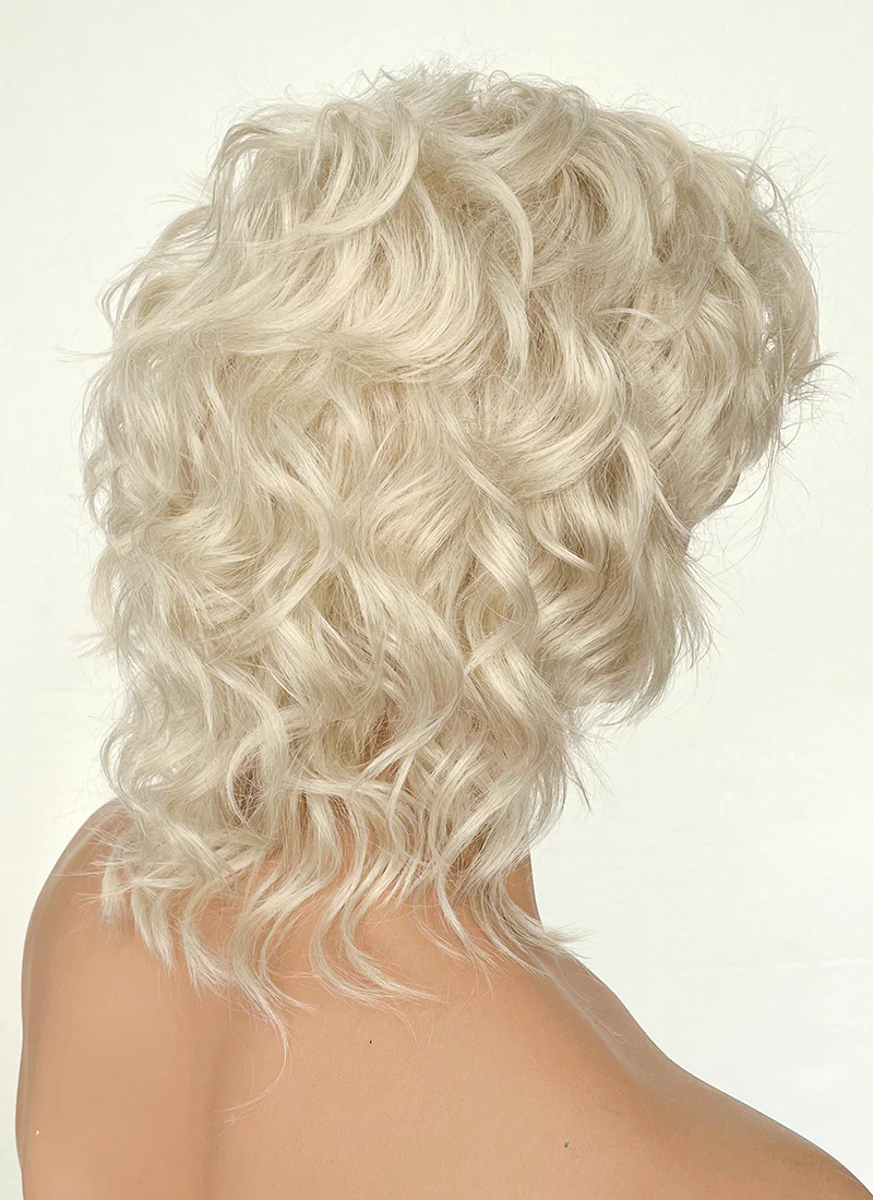 Light Ash Blonde Wavy Lace Front Synthetic Men's Wig LF407E - Image 5