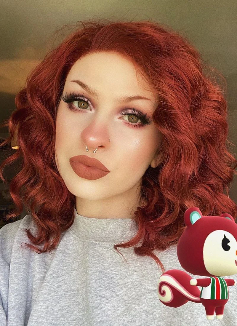 Auburn Wavy Lace Front Synthetic Wig LF409 - Image 2