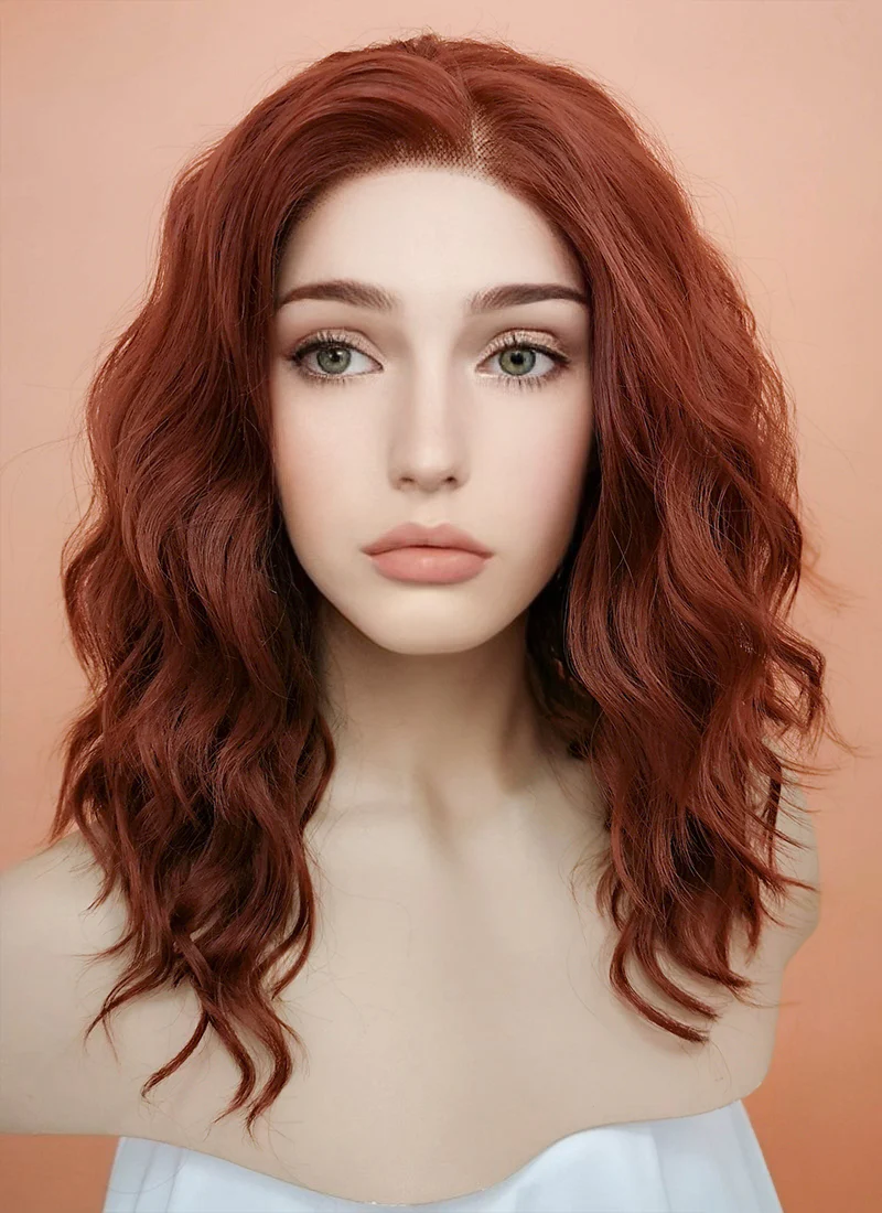 Auburn Wavy Lace Front Synthetic Wig LF409 - Image 4