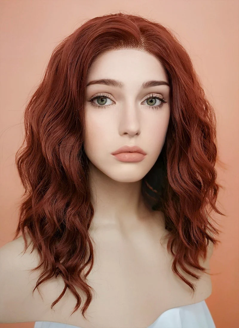 Auburn Wavy Lace Front Synthetic Wig LF409 - Image 5