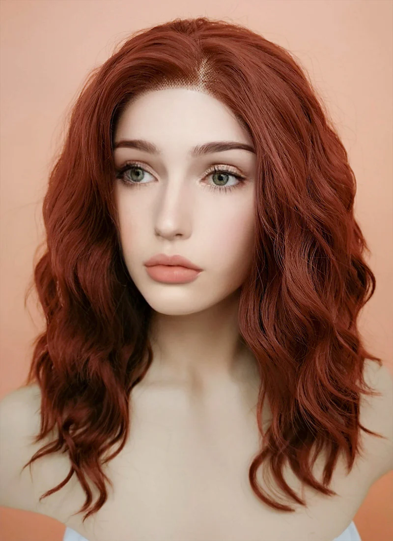 Auburn Wavy Lace Front Synthetic Wig LF409 - Image 6