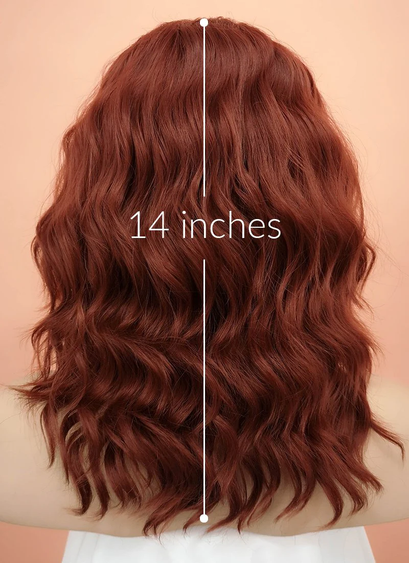 Auburn Wavy Lace Front Synthetic Wig LF409 - Image 7