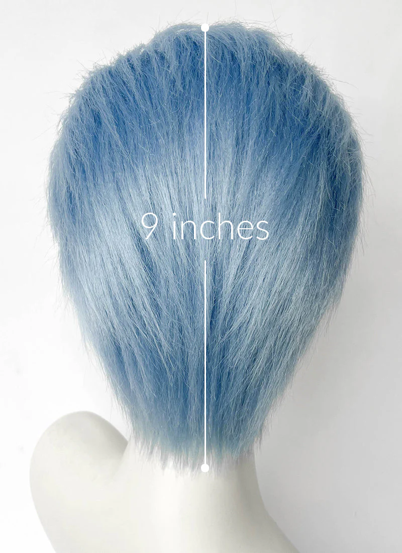 Pastel Blue Straight Lace Front Synthetic Men's Wig LF6010C - Image 6