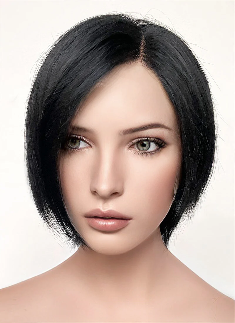 Resident Evil Ada Wong Jet Black Straight Bob Lace Front Synthetic Wig LF6038 - Image 2