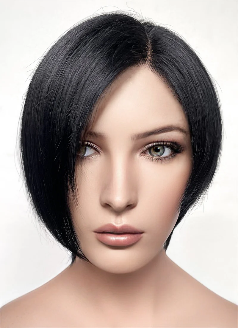 Resident Evil Ada Wong Jet Black Straight Bob Lace Front Synthetic Wig LF6038 - Image 3