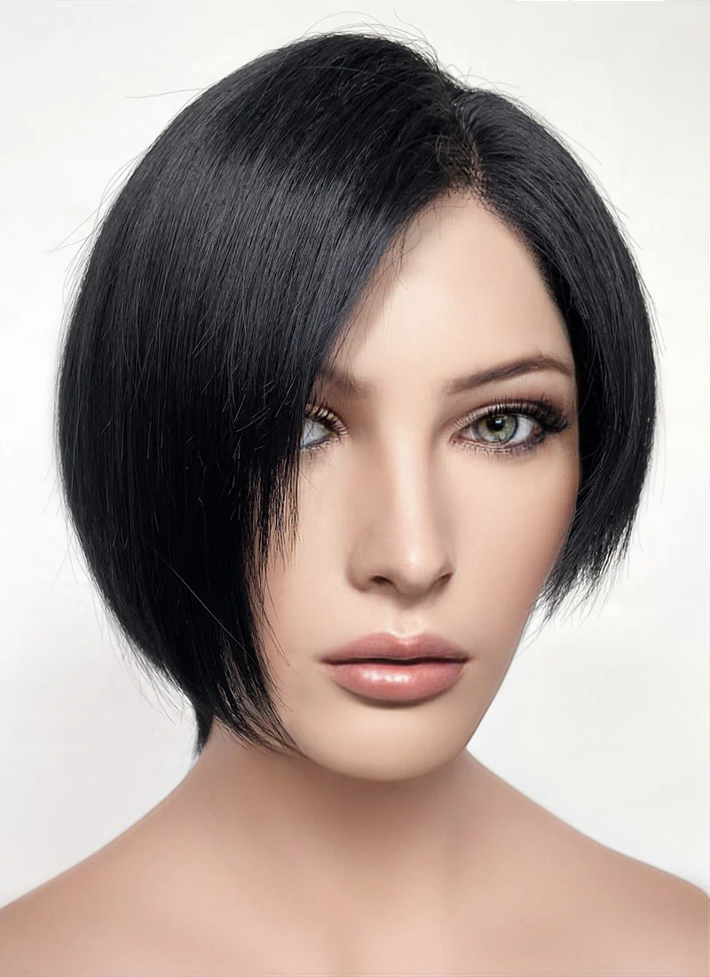 Resident Evil Ada Wong Jet Black Straight Bob Lace Front Synthetic Wig LF6038 - Image 4