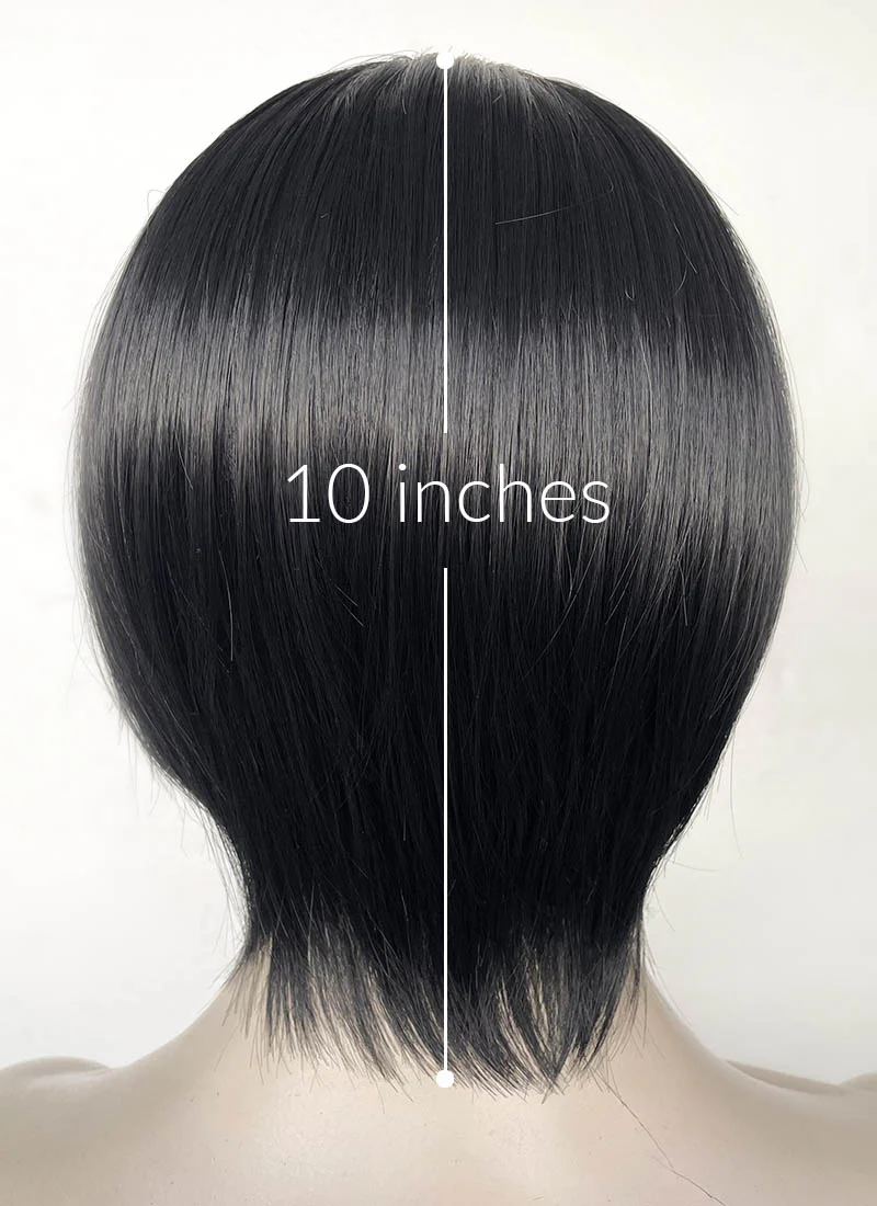Nana Jet Black Straight Bob Lace Front Synthetic Wig LF6040 - Image 8