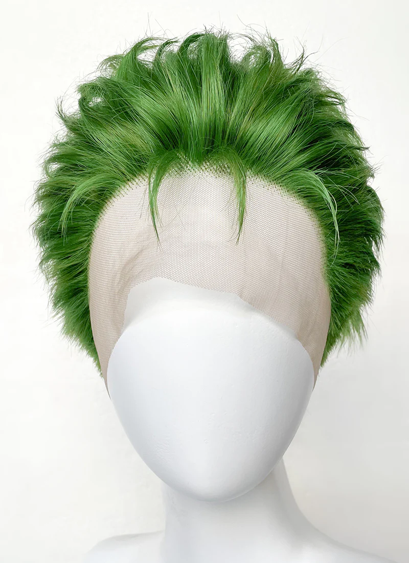 One Piece Roronoa Zoro Green Wavy Lace Front Synthetic Men's Wig LF6044 - Image 3