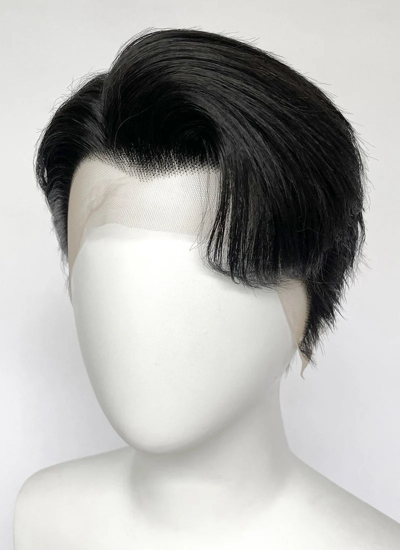 Black Straight Lace Front Synthetic Men's Wig LF6063 - Image 5