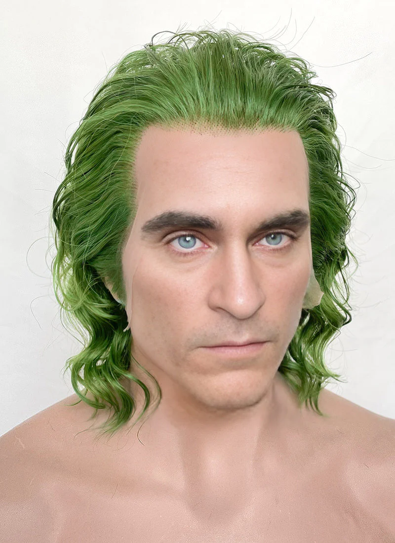 Joker 2 Arthur Fleck Green Wavy Lace Front Synthetic Men's Wig LF6070 - Image 2