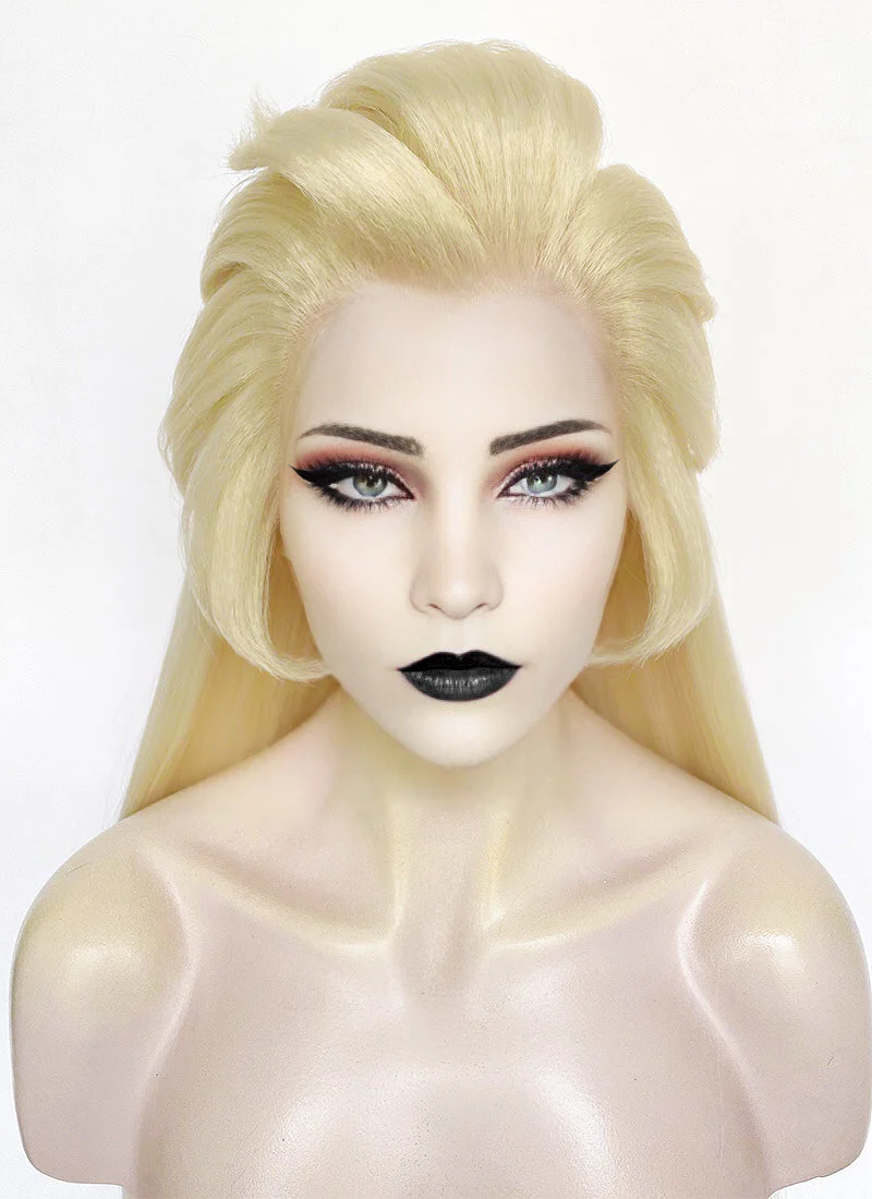 Hazbin Hotel Lilith Light Blonde Yaki Straight Lace Front Synthetic Wig LF6071 - Image 3