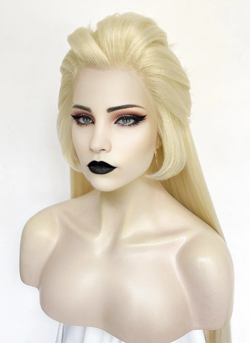 Hazbin Hotel Lilith Light Blonde Yaki Straight Lace Front Synthetic Wig LF6071 - Image 6