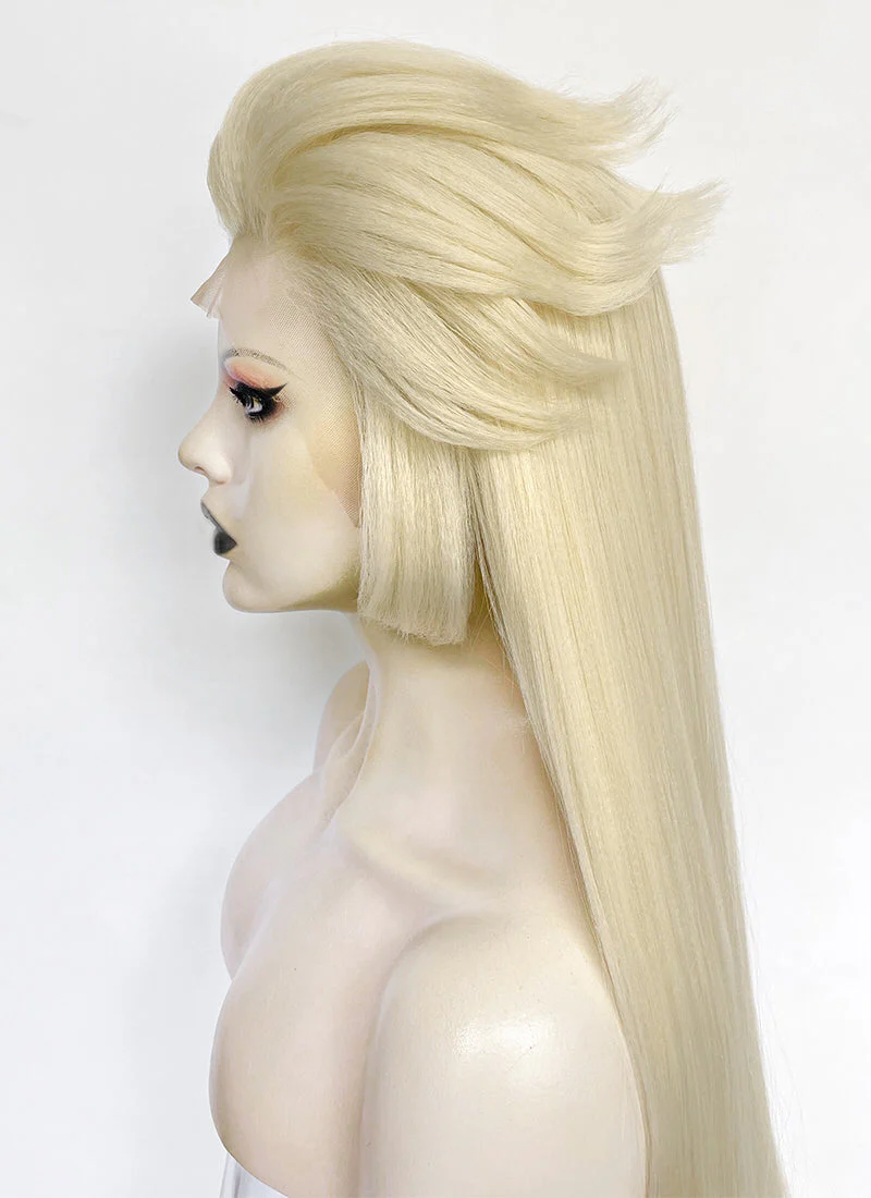 Hazbin Hotel Lilith Light Blonde Yaki Straight Lace Front Synthetic Wig LF6071 - Image 7