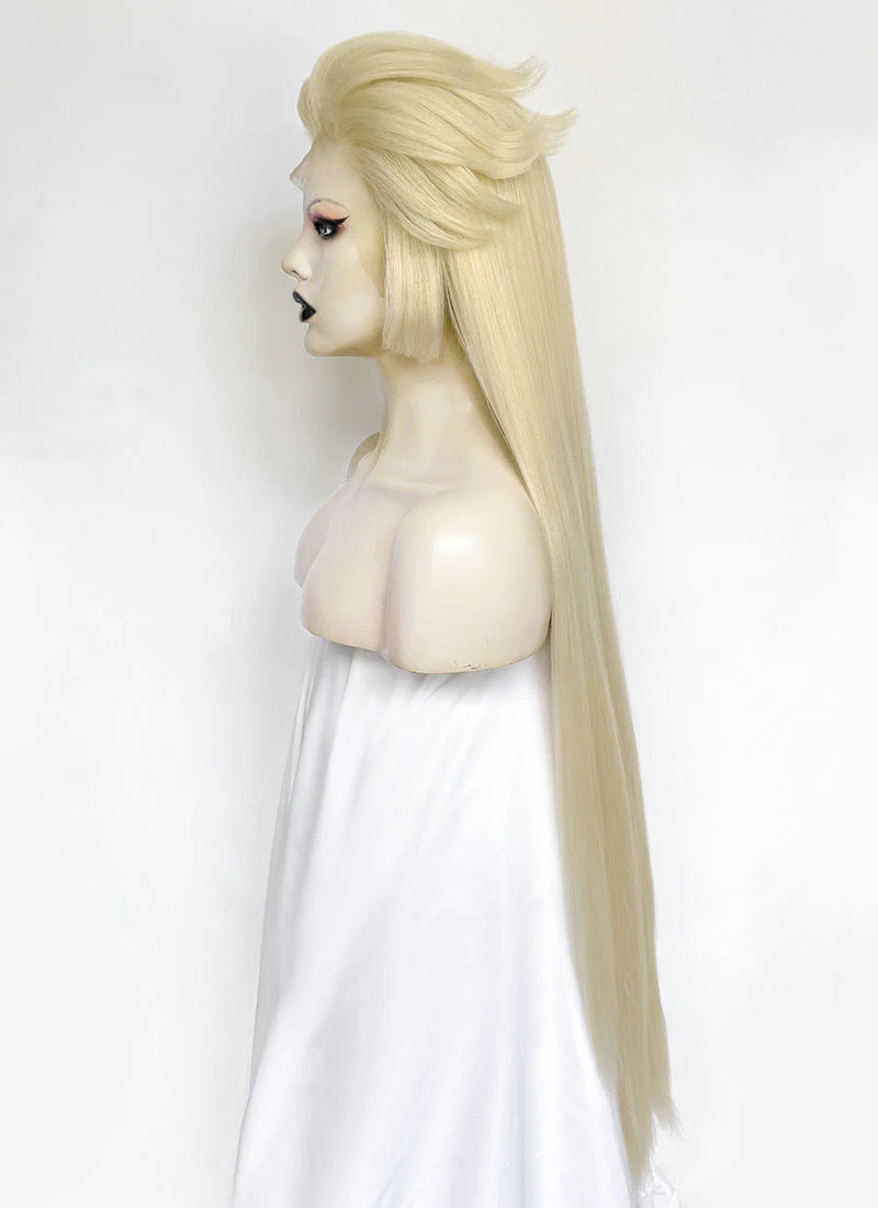 Hazbin Hotel Lilith Light Blonde Yaki Straight Lace Front Synthetic Wig LF6071 - Image 8