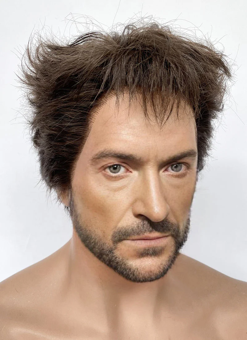 Deadpool & Wolverine Wolverine Brunette Wavy Lace Front Synthetic Men's Wig LF6072 - Image 4