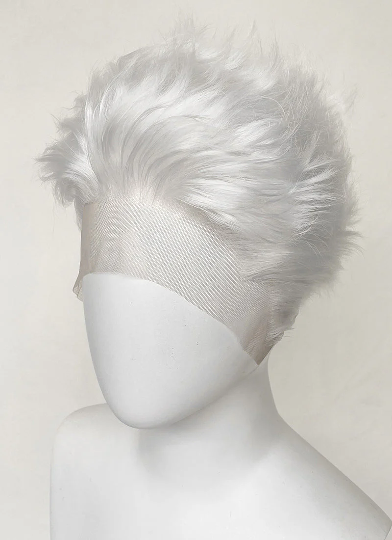 White Wavy Lace Front Synthetic Men's Wig LF6077 - Image 10