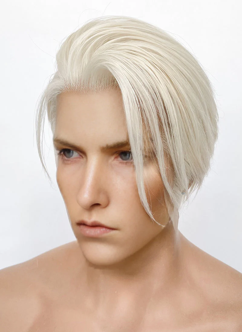Final Fantasy Remake 7 President Rufus Shinra Platinum Blonde Straight Lace Front Synthetic Men's Wig LF6078 - Image 2