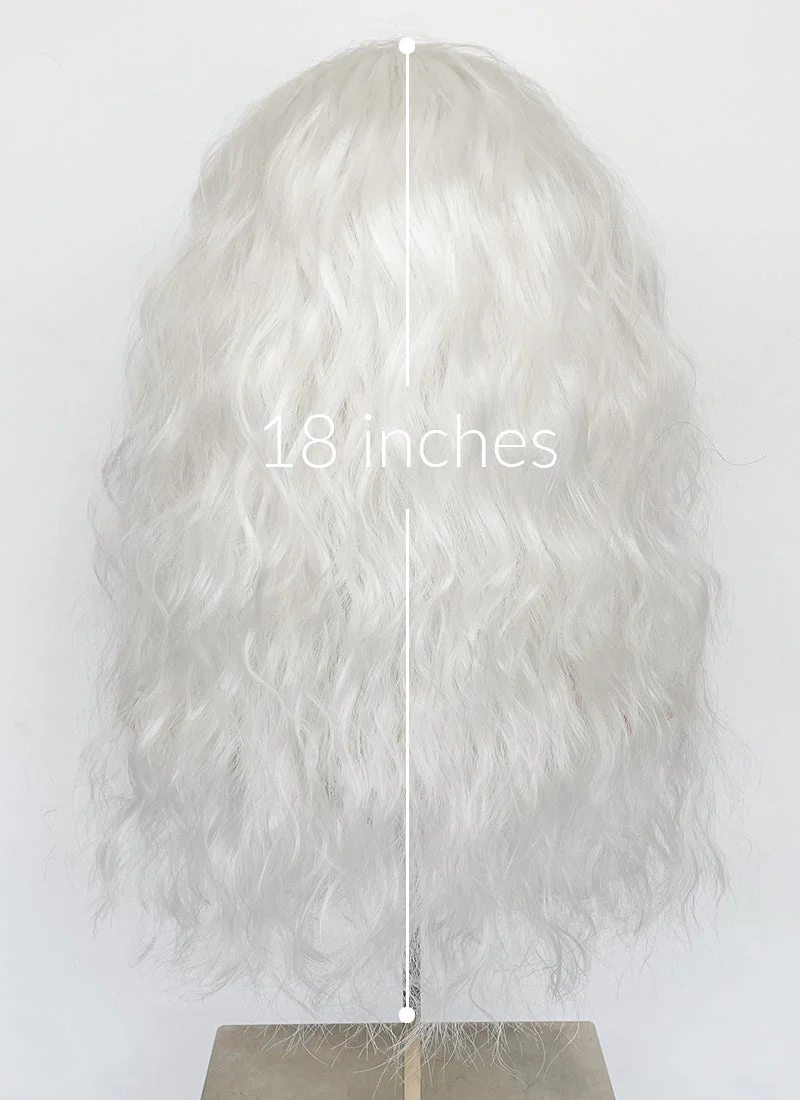 White Wavy Lace Front Synthetic Wig LF6081 - Image 6