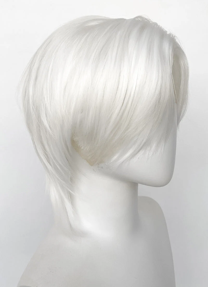 Pure White Straight Lace Front Synthetic Men's Wig LF6086 - Image 4