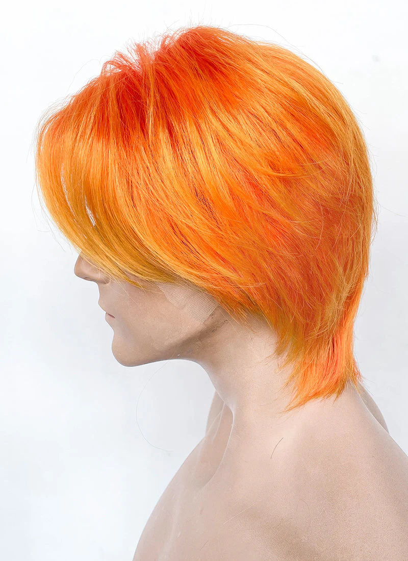 Mixed Orange Straight Lace Front Synthetic Men's Wig LF6110 - Image 4