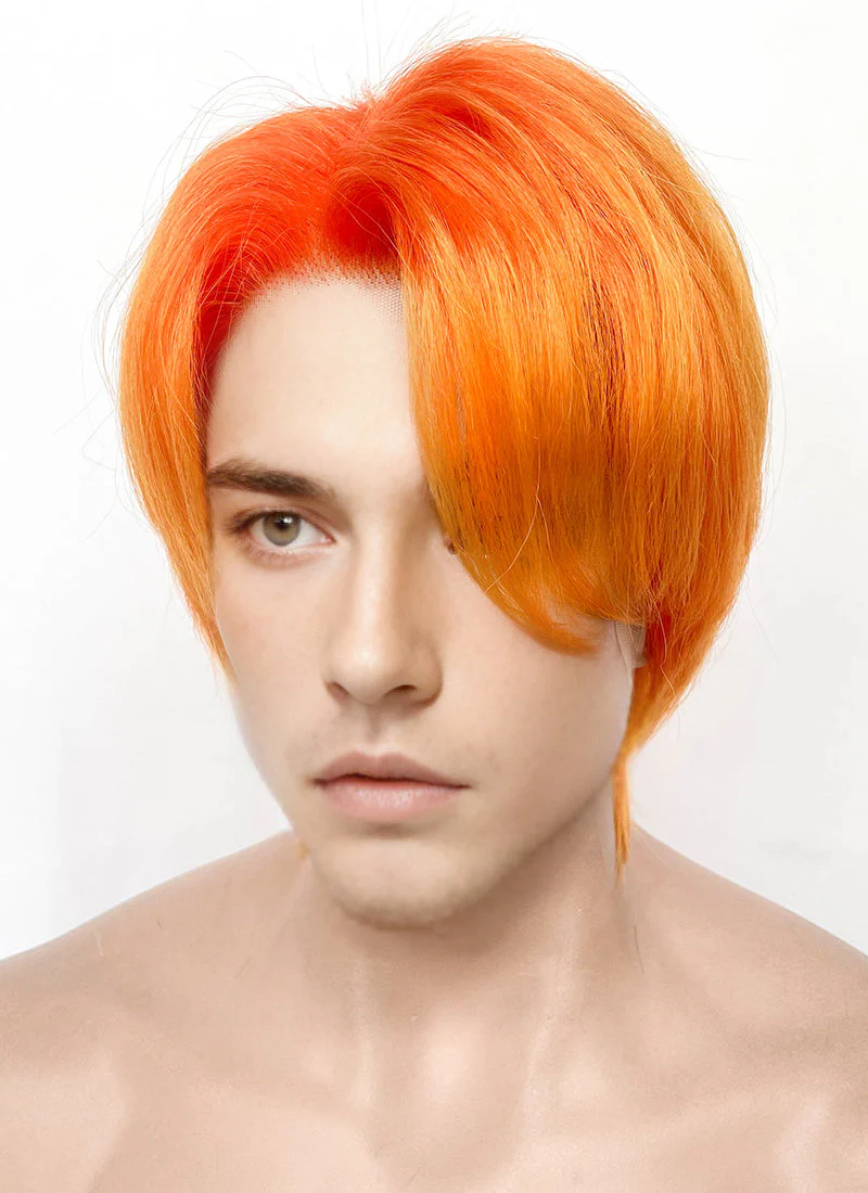 Mixed Orange Straight Lace Front Synthetic Men's Wig LF6110 - Image 6