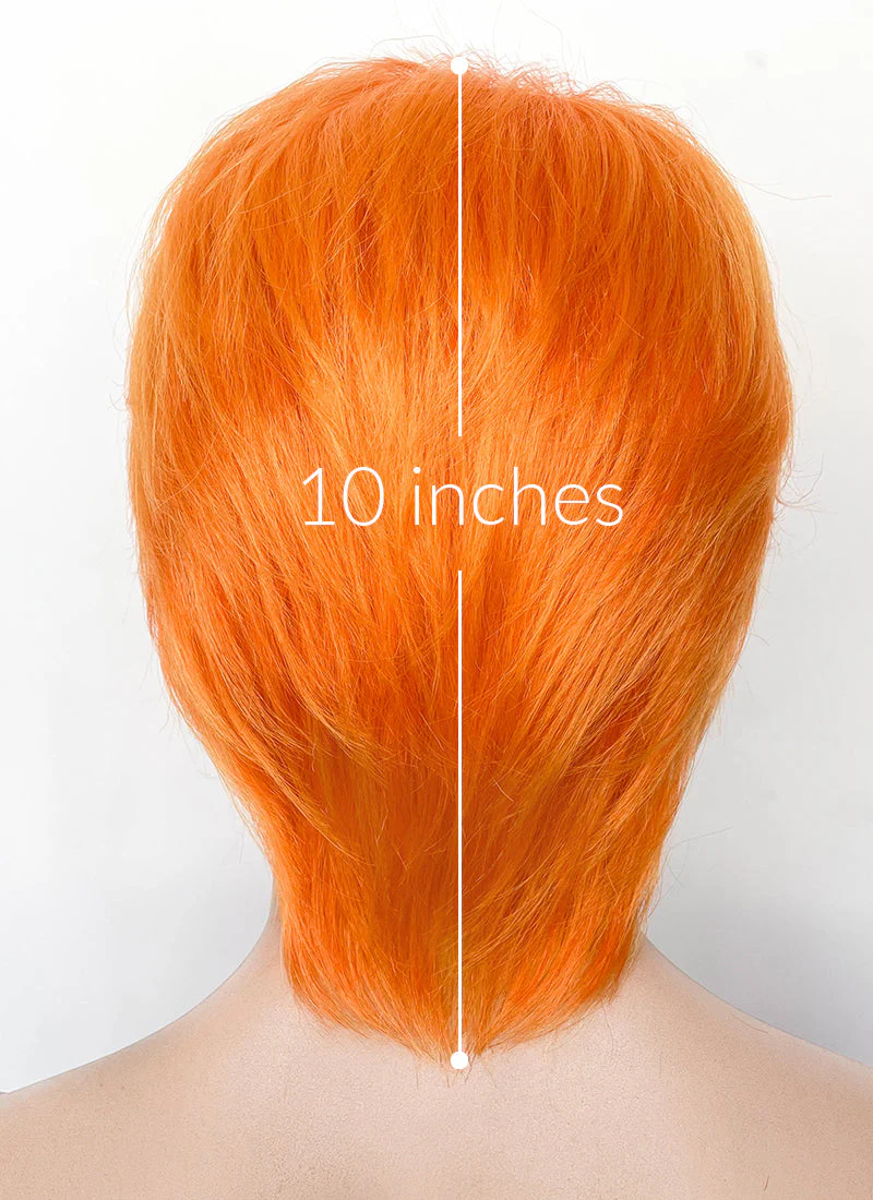 Mixed Orange Straight Lace Front Synthetic Men's Wig LF6110 - Image 7