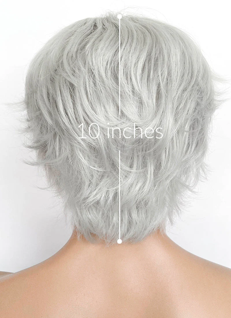 Devil May Cry Dante Silver Grey Wavy Lace Front Synthetic Men's Wig LF6116 - Image 8