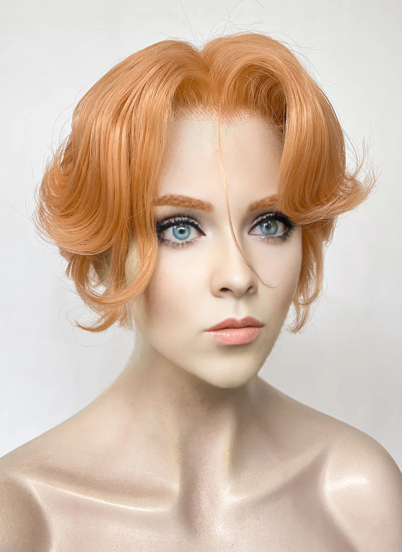 Castlevania Sypha Belnades Pastel Peach Pink Wavy Lace Front Synthetic Wig LF6121 - Image 3