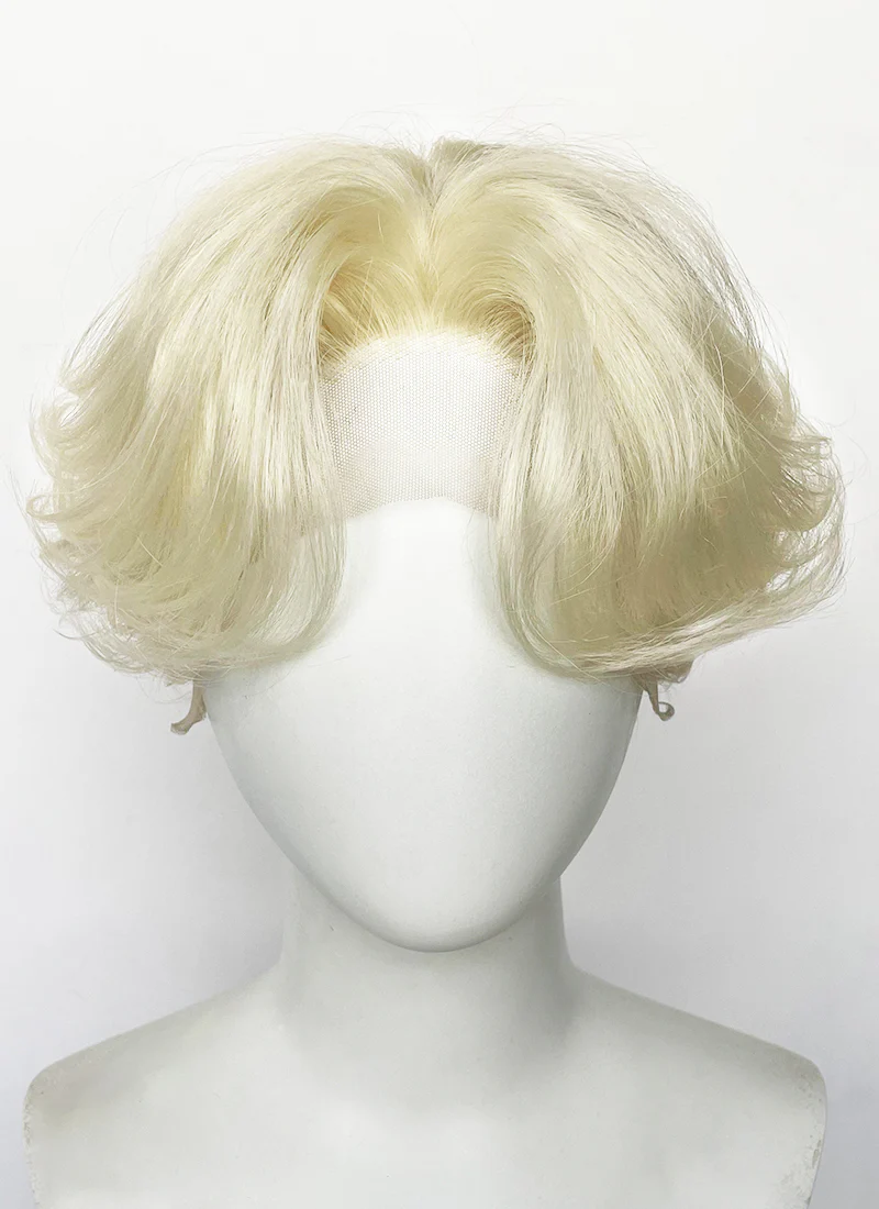 Light Blonde Wavy Lace Front Synthetic Men's Wig LF6149