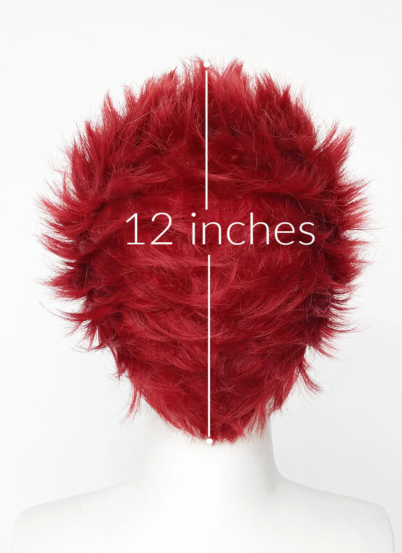 Red Wavy Lace Front Synthetic Men's Wig LF6155 - Image 8