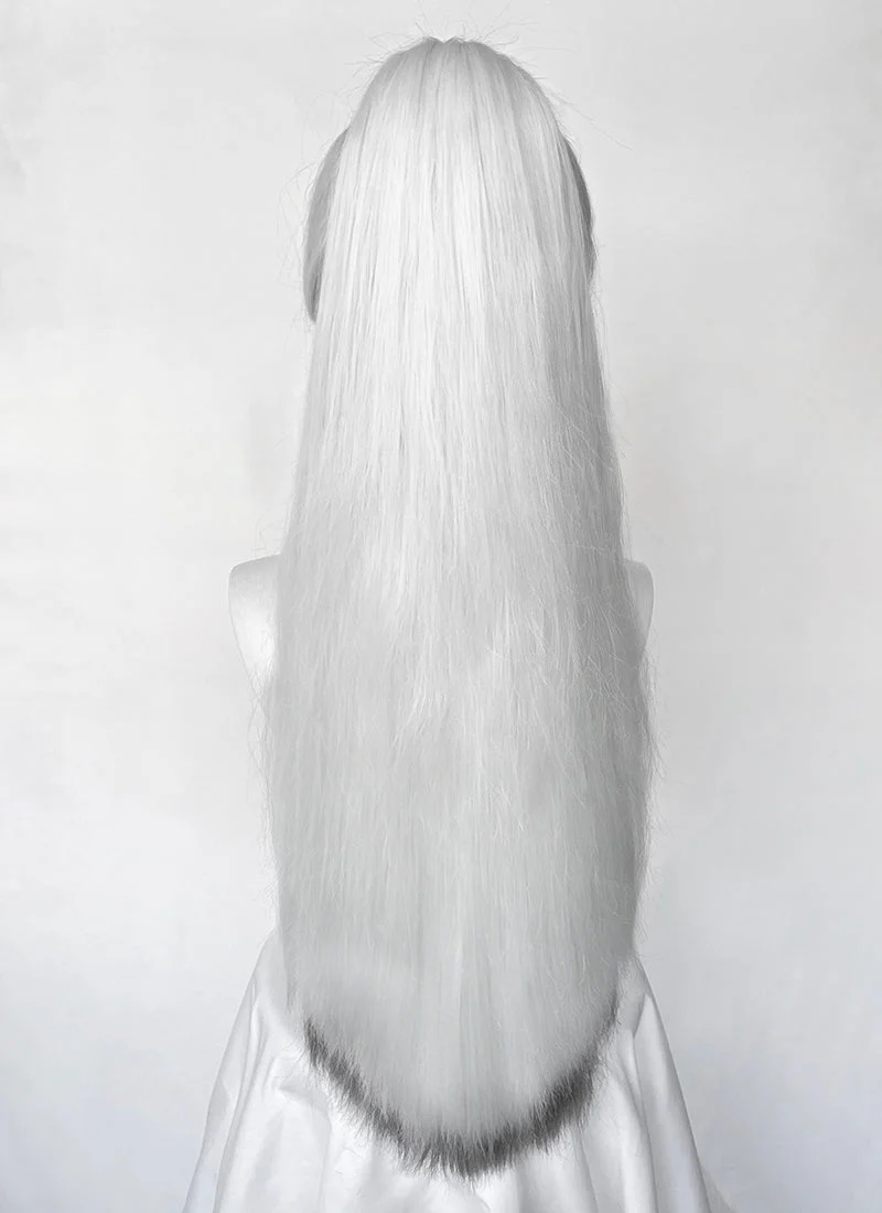 Hazbin Hotel Vaggi White With Dark Grey Straight Lace Front Synthetic Wig LF6166 - Image 12